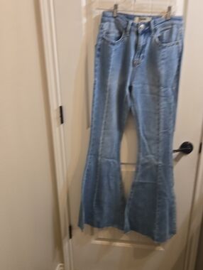 Light Blue High-Rise Flared Jeans